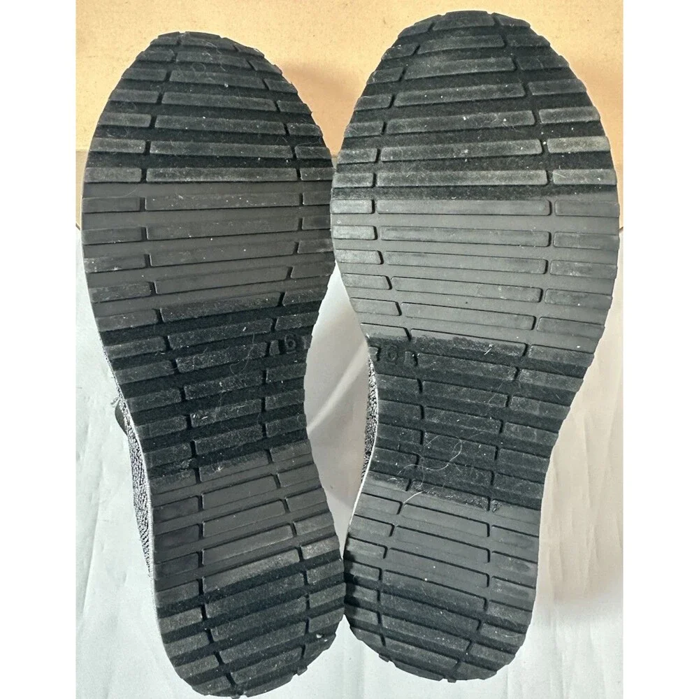 J Slides Oren Knit Slip On Sneakers Black Silver Women’s Size 6